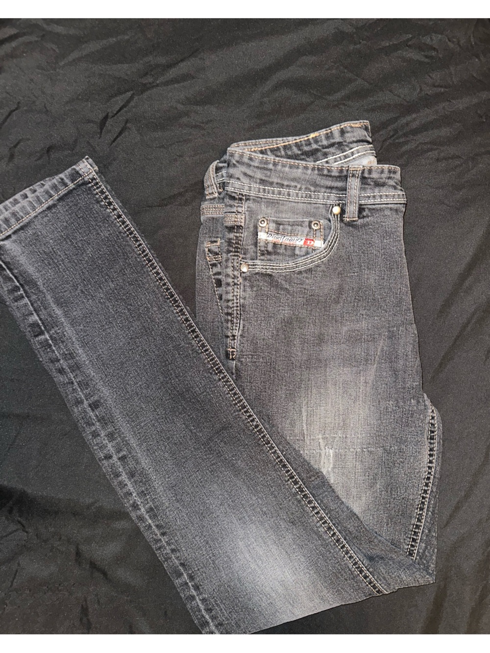Diesel Boy’s Washed Black/Grey Slim Jeans